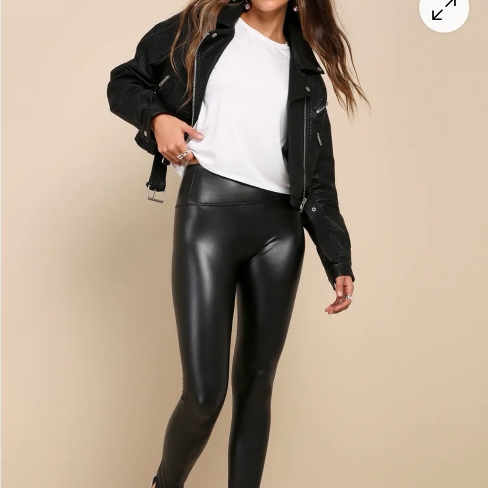 Lulus Keep it Sleek Black Vegan Leather Leggings